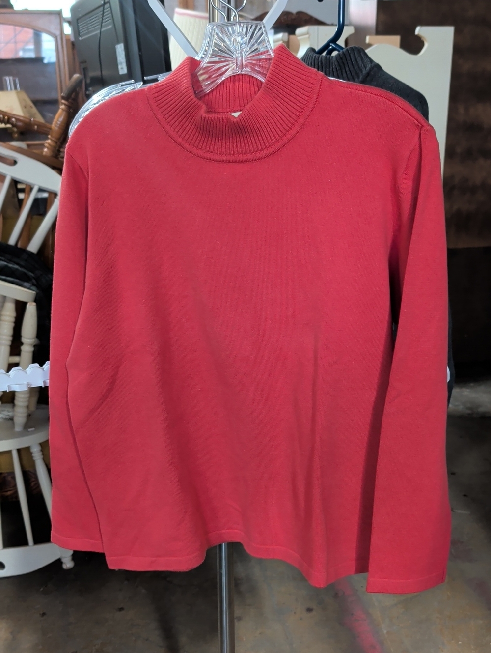 Appleseed's Coral Mock Neck Sweater
